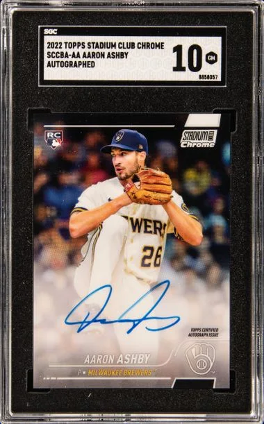 2022 Topps Stadium Club Chrome Aaron Ashby Autograph #SCCBA-AA card image