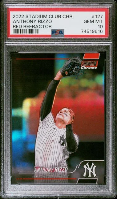 2022 Topps Stadium Club Chrome Anthony Rizzo Red Refractor #127 card image