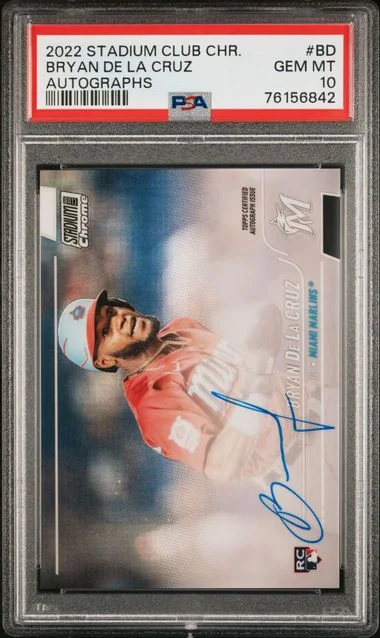 2022 Topps Stadium Club Chrome Bryan De La Cruz Autograph #BD card image