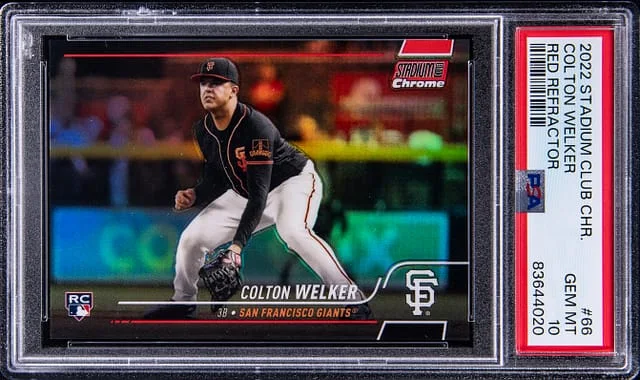 2022 Topps Stadium Club Chrome Colton Welker Red Refractor #66 card image
