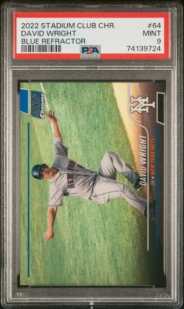 2022 Topps Stadium Club Chrome David Wright Blue Refractor #64 card image