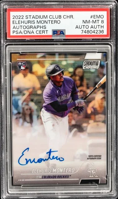 2022 Topps Stadium Club Chrome Elehuris Montero Autograph #EMO card image