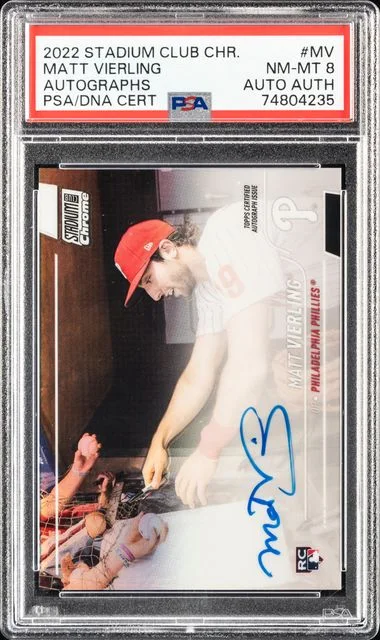 2022 Topps Stadium Club Chrome Matt Vierling Autograph #MV card image
