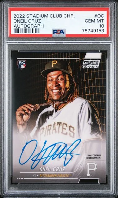 2022 Topps Stadium Club Chrome Oneil Cruz Autograph #SCCBA-OC card image