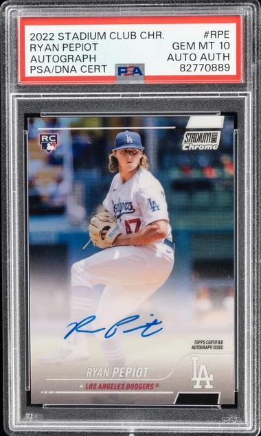 2022 Topps Stadium Club Chrome Ryan Pepiot Autograph #ROE card image