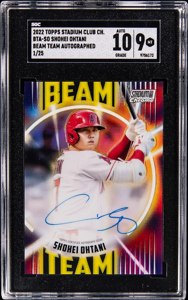 2022 Topps Stadium Club Chrome Shohei Ohtani Beam Team Autographs #BTA-SO card image