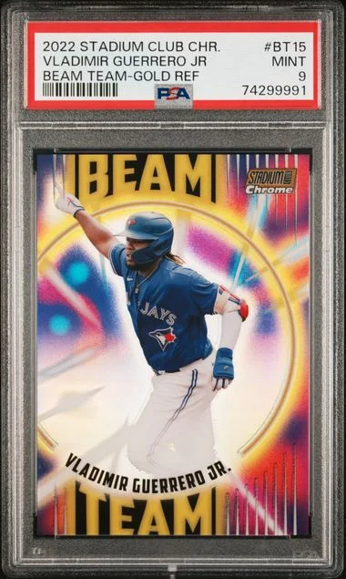 2022 Topps Stadium Club Chrome Vladimir Guerrero Jr. Beam Team Gold Refractor #BT-15 card image