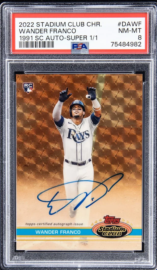 2022 Topps Stadium Club Chrome Wander Franco 91 Stadium Club Autographs SuperFractor #DA-WF card image