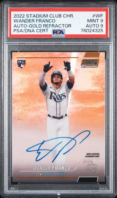 2022 Topps Stadium Club Chrome Wander Franco Autographs Gold Refractor #SCCBA-WF card image