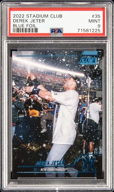 2022 Topps Stadium Club Derek Jeter Blue Foil #35 card image