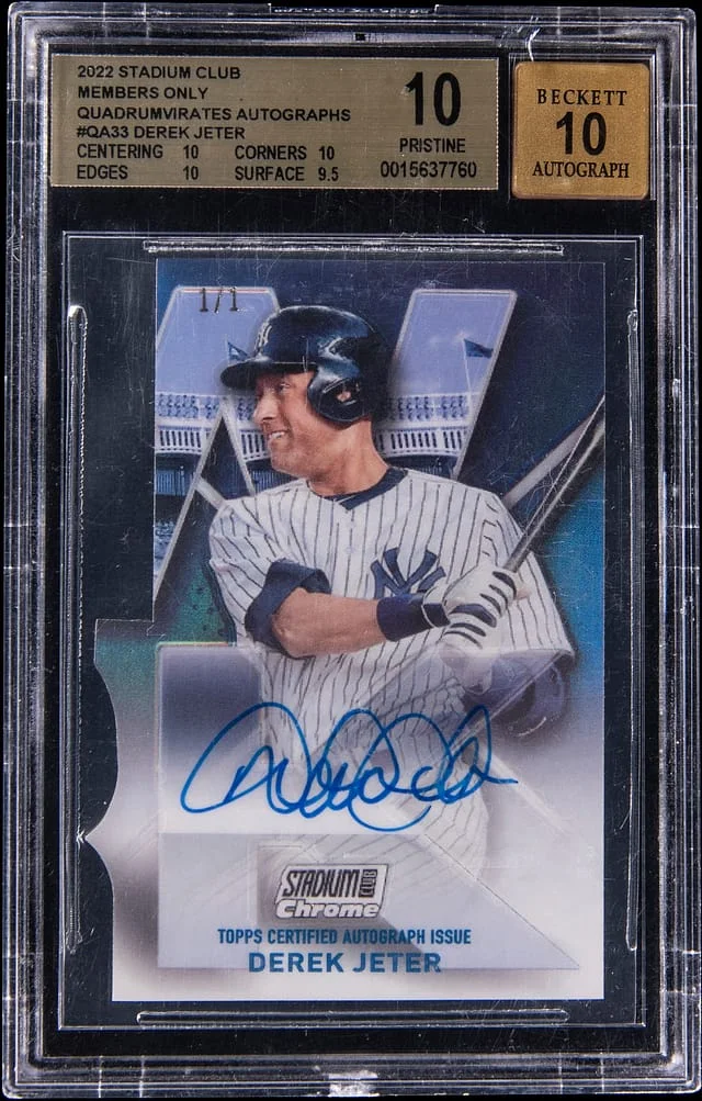 2022 Topps Stadium Club Derek Jeter Quadrumvirates Autographs #QA-33 card image