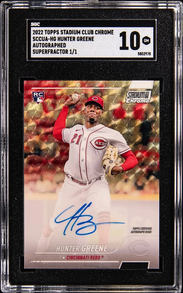2022 Topps Stadium Club Hunter Greene Autographs SuperFractor #SCCUA-HG card image