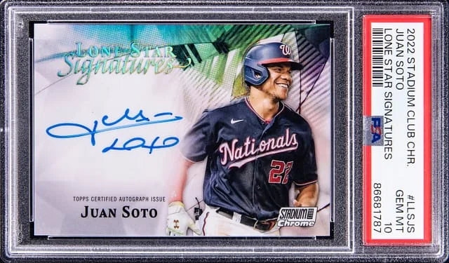 2022 Topps Stadium Club Juan Soto Lone Star Signatures #LLSJS card image