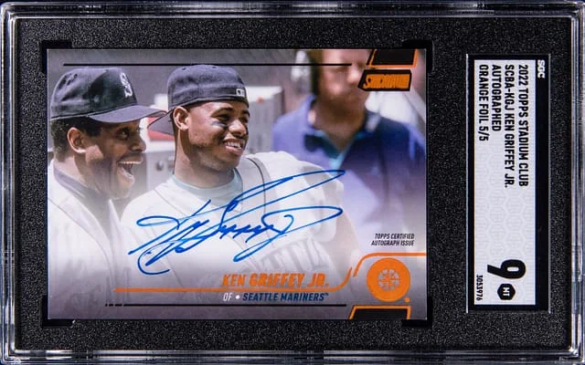 2022 Topps Stadium Club Ken Griffey Jr. Autographed Orange Foil #SCBA-KGJ card image
