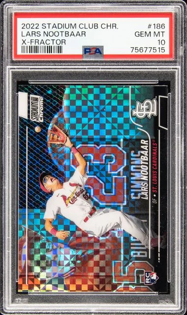 2022 Topps Stadium Club Lars Nootbaar X-Fractor #186 card image