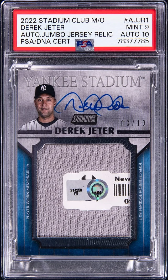 2022 Topps Stadium Club Members Only Derek Jeter Autographed Jumbo Relic Jersey #AJJR-1 card image