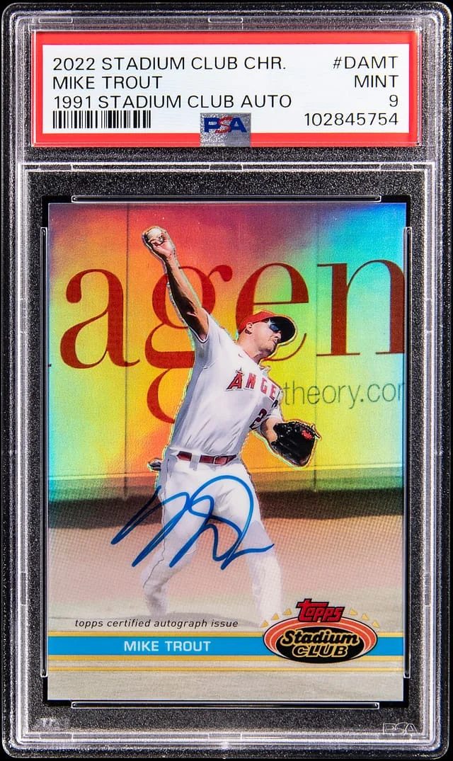 2022 Topps Stadium Club Mike Trout 1991 Stadium Club Autograph #DA-MT card image