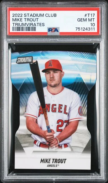 2022 Topps Stadium Club Mike Trout Triumvirates #T-17 card image