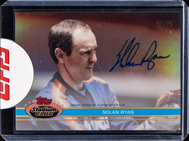 2022 Topps Stadium Club Nolan Ryan Update 1991 Stadium Club Design Variation Chrome Autograph #DA-NR card image