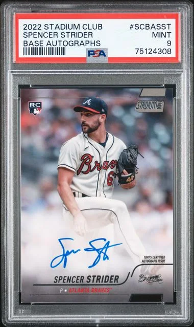 2022 Topps Stadium Club Spencer Strider Base Autographs #SCBASST card image