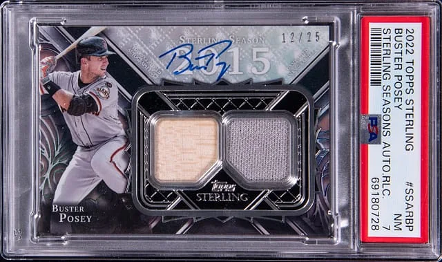 2022 Topps Sterling Buster Posey Sterling Seasons Autograph Relics #SSARBP card image