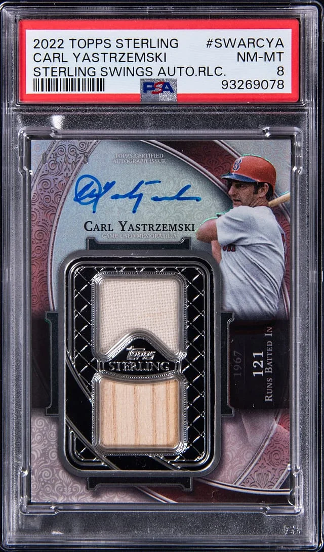 2022 Topps Sterling Carl Yastrzemski Swings Autograph Relic #SWAR-CYA card image