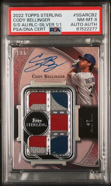 2022 Topps Sterling Cody Bellinger Sterling Swings Autograph Relics Silver 1/1 #SSARCB2 card image