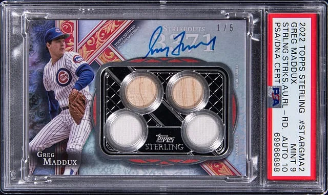 2022 Topps Sterling Greg Maddux Sterling Strikes Autograph Relics #STAR-GMA2 card image