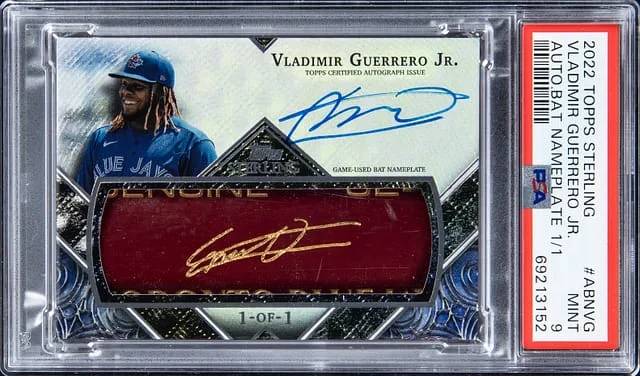2022 Topps Sterling Vladimir Guerrero Jr. Autograph Bat Nameplate #ABN-VG card image