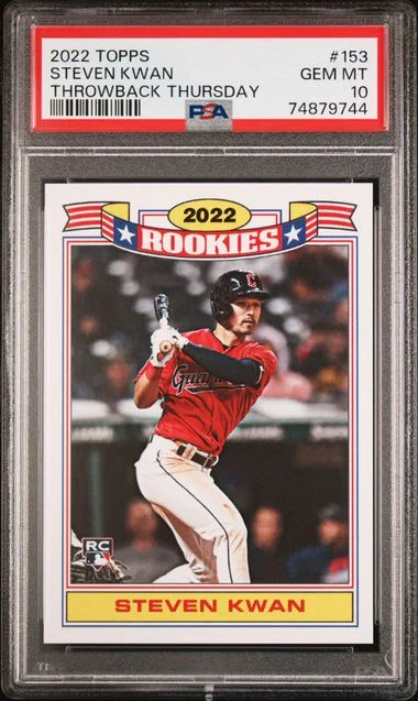 2022 Topps Steven Kwan Throwback Thursday #153 card image