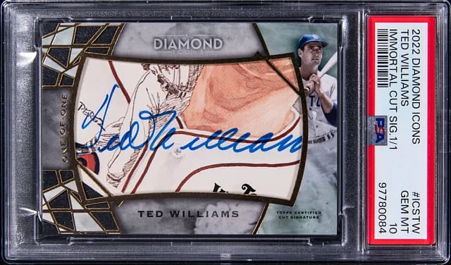 2022 Topps Ted Williams Diamond Icons Immortal Cut Signature #ICS-TW card image