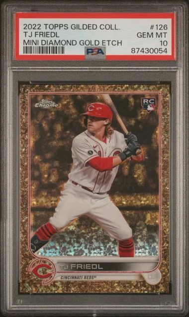 2022 Topps TJ Friedl Gilded Collection Mini Diamond Gold Etch #126 card image