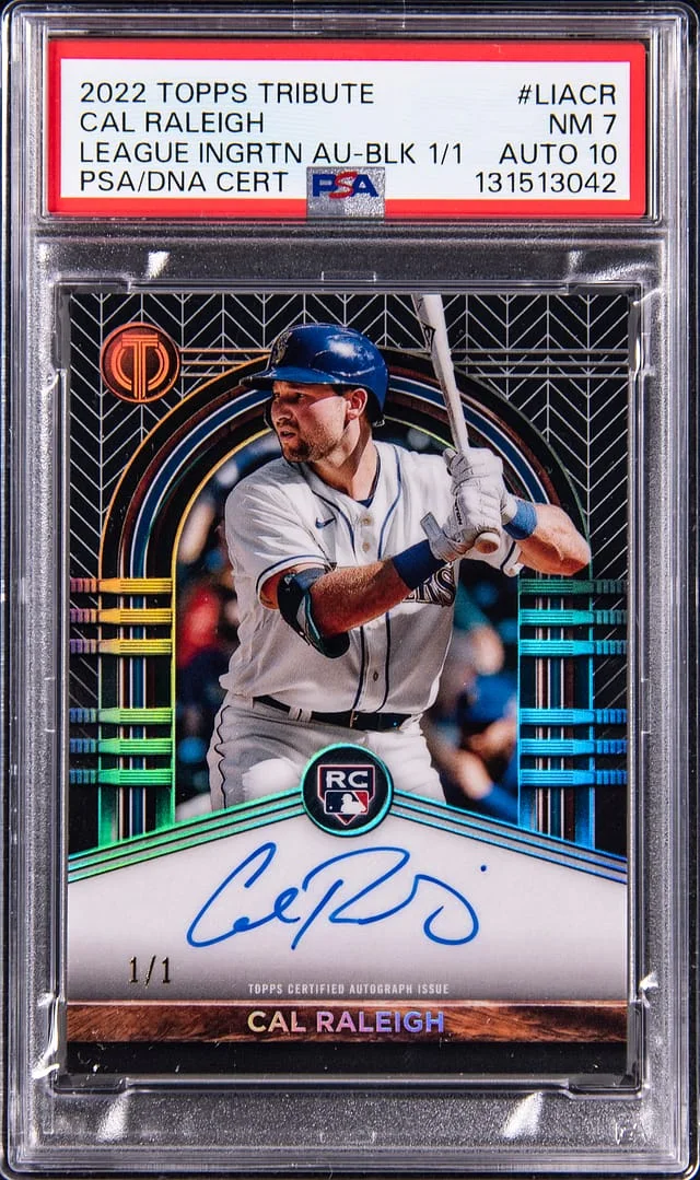 2022 Topps Tribute Cal Raleigh League Inauguration Autographs Black #UA-CR card image