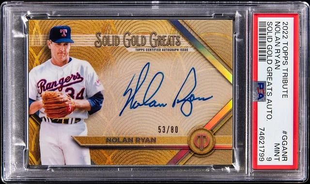 2022 Topps Tribute Nolan Ryan Solid Gold Greats Autographs #GGA-NR card image