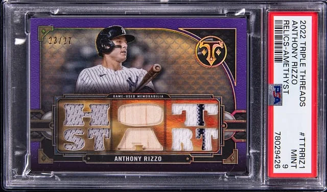2022 Topps Triple Threads Anthony Rizzo Relics Amethyst #TTRRIZ1 card image
