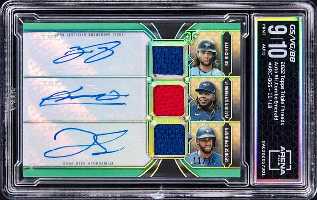 2022 Topps Triple Threads Autograph Relic Combo Emerald #ARC #no-number card image
