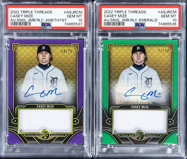 2022 Topps Triple Threads Casey Mize Autograph Single Jumbo Relics #ASJRCM card image