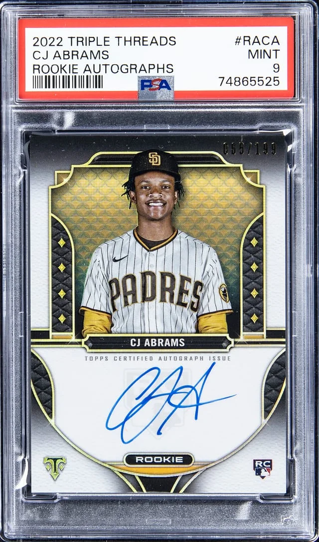 2022 Topps Triple Threads CJ Abrams Autograph #RACA card image