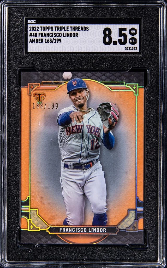 2022 Topps Triple Threads Fransisco Lindor Amber #40 card image