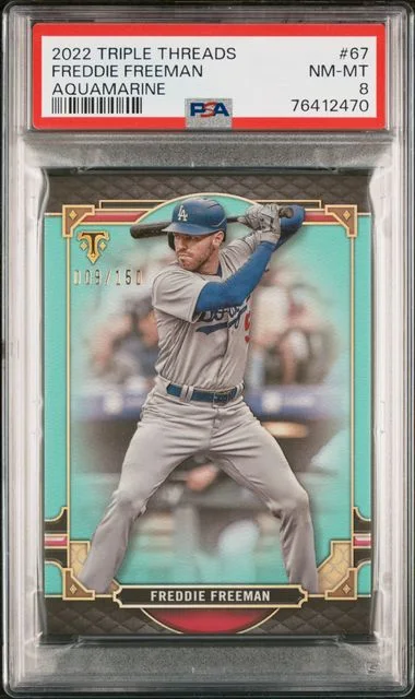 2022 Topps Triple Threads Freddie Freeman Aquamarine #67 card image