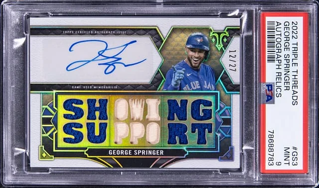 2022 Topps Triple Threads George Springer Autograph Relics #TTAR-GS3 card image