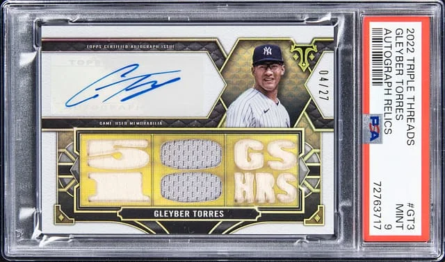 2022 Topps Triple Threads Gleyber Torres Autograph Relics #GT3 card image