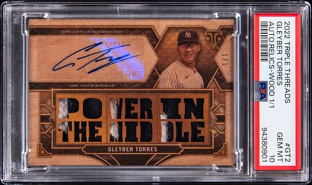 2022 Topps Triple Threads Gleyber Torres Autograph Relics Wood #TTAR-GT2 card image