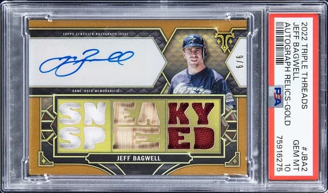2022 Topps Triple Threads Jeff Bagwell Autograph Relics Gold #JBA2 card image