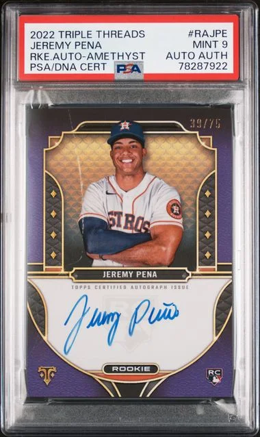 2022 Topps Triple Threads Jeremy Pena Autographs Amethyst #RAJPE card image