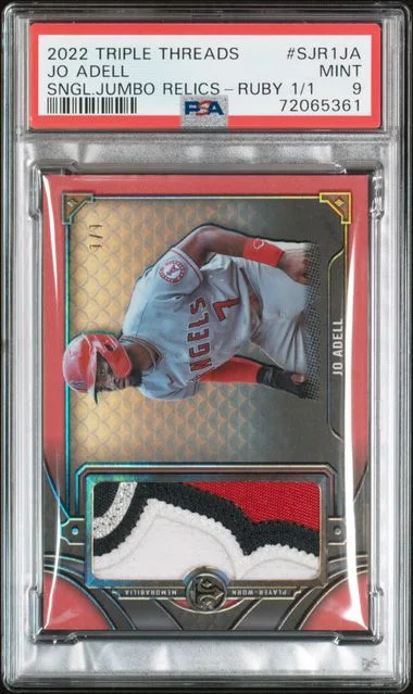 2022 Topps Triple Threads Jo Adell Single Jumbo Relics Ruby #SJR1-JA card image