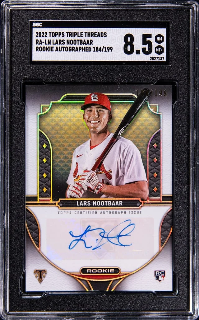 2022 Topps Triple Threads Lars Nootbaar Autographed #RA-LN card image