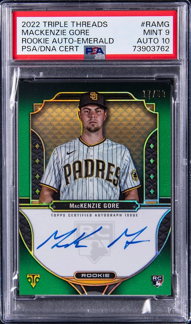 2022 Topps Triple Threads Mackenzie Gore Autograph Emerald #RAMG card image