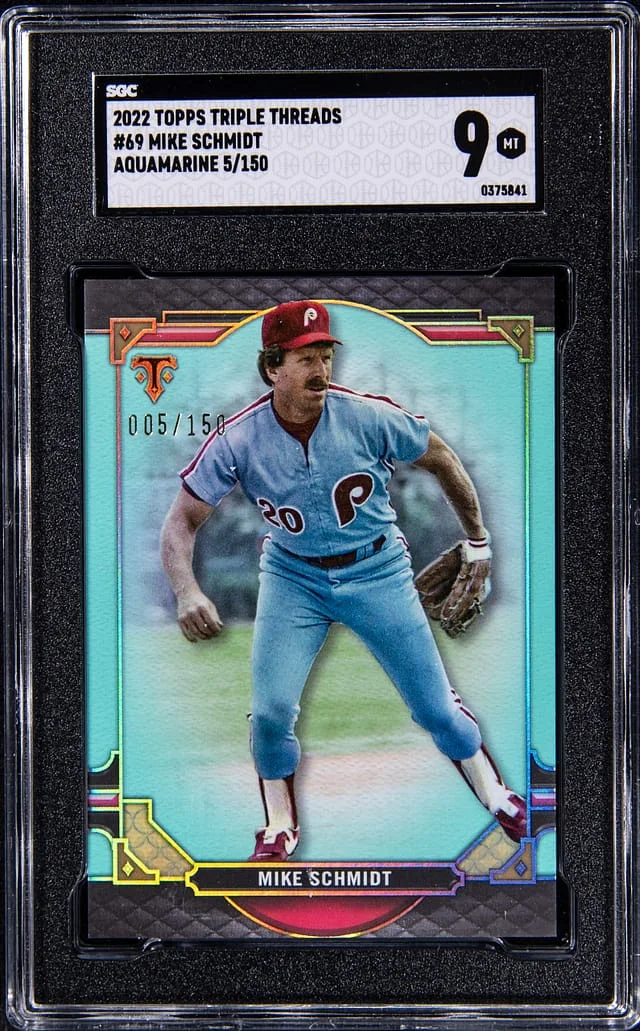 2022 Topps Triple Threads Mike Schmidt Aquamarine #69 card image