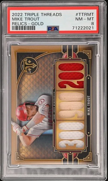 2022 Topps Triple Threads Mike Trout Game-Used Relics Gold #TTR-MT card image